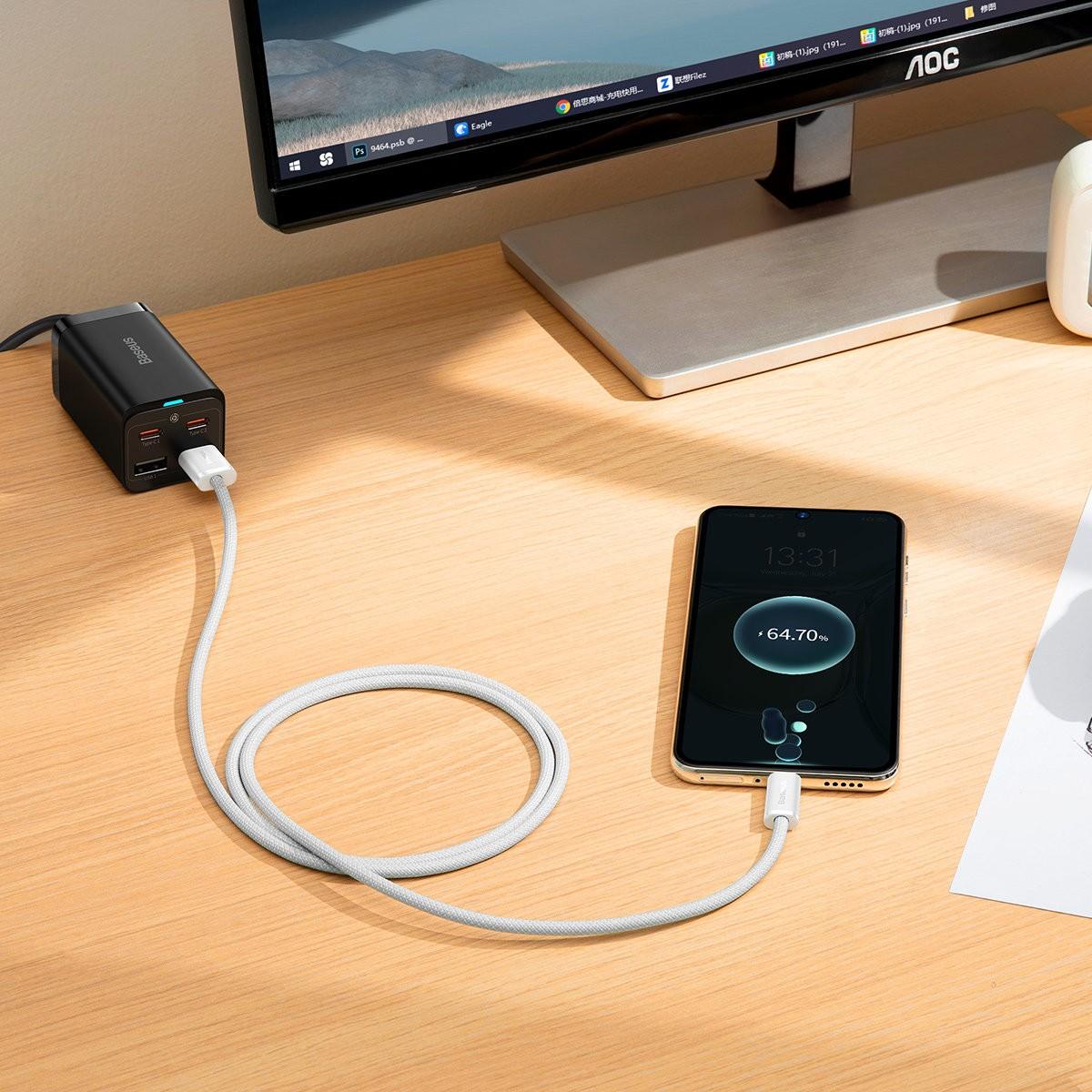 Baseus Dynamic Series USB - USB-C kabelis 100W 1m – Baltas