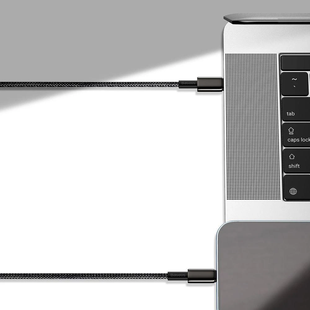 USB laidas Baseus Tungsten Gold Fast Data Type-C iki Type-C 100W 1.0m juodas CATWJ-01
