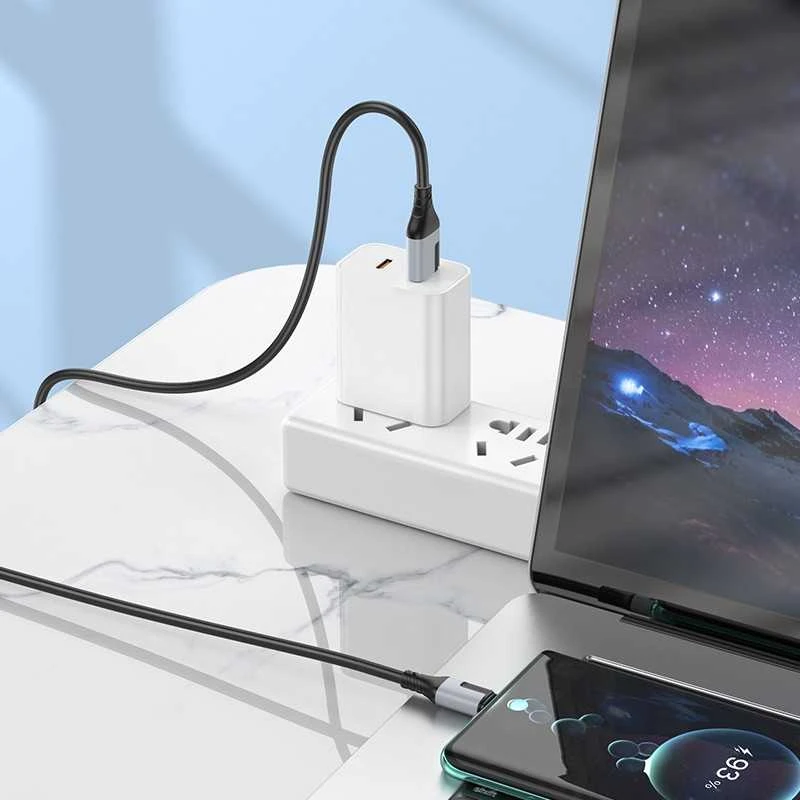USB kabelis Borofone BX101 USB-A į USB-C 1.0m baltas