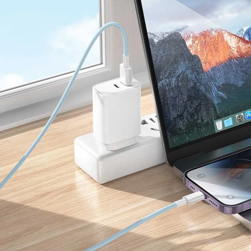 USB kabelis Borofone BX117 USB-A to Lightning 1.0m baltas