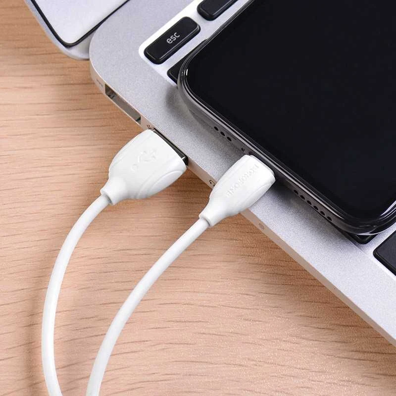 USB kabelis BOROFONE BX19 Benefit "lightning" baltas 1m