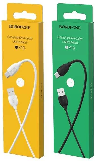 USB kabelis BOROFONE BX19 Benefit microUSB baltas 1m