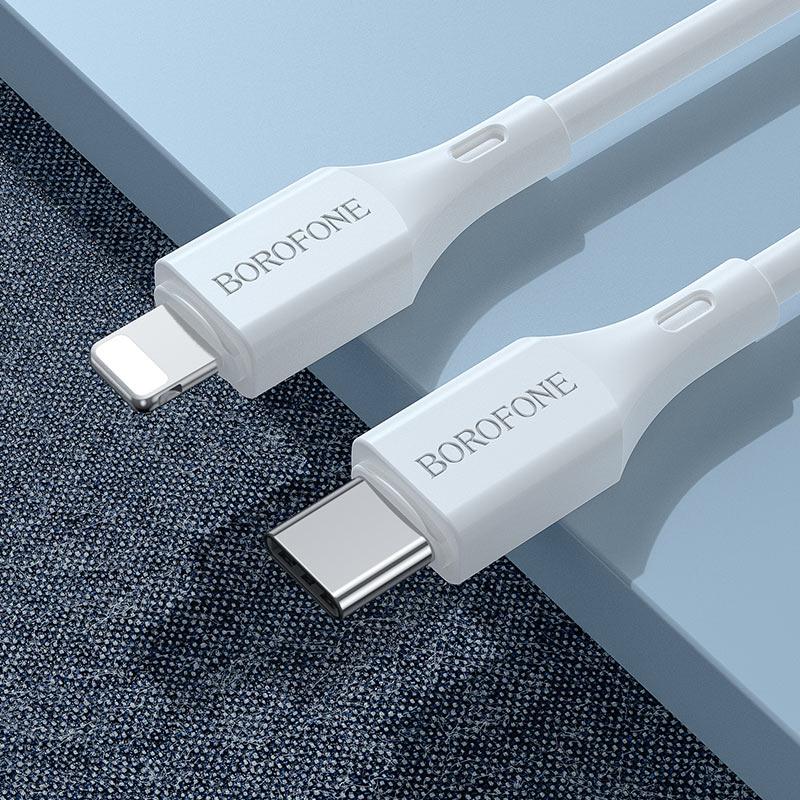 USB kabelis Borofone BX49 PD Type-C į Lightning 1.0m baltas