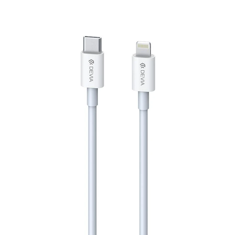 USB kabelis Devia Smart PD Type-C į Lightning 1.0m 20W 3A baltas