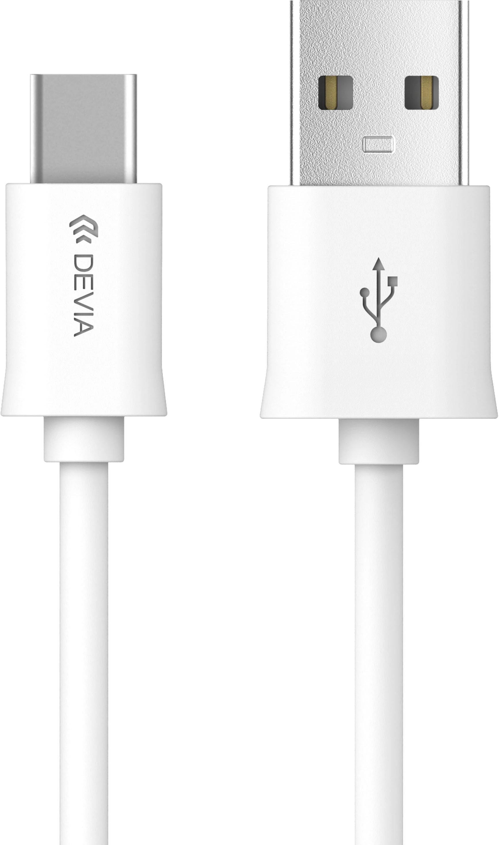 USB kabelis Devia Smart Type-C 1.0m baltas