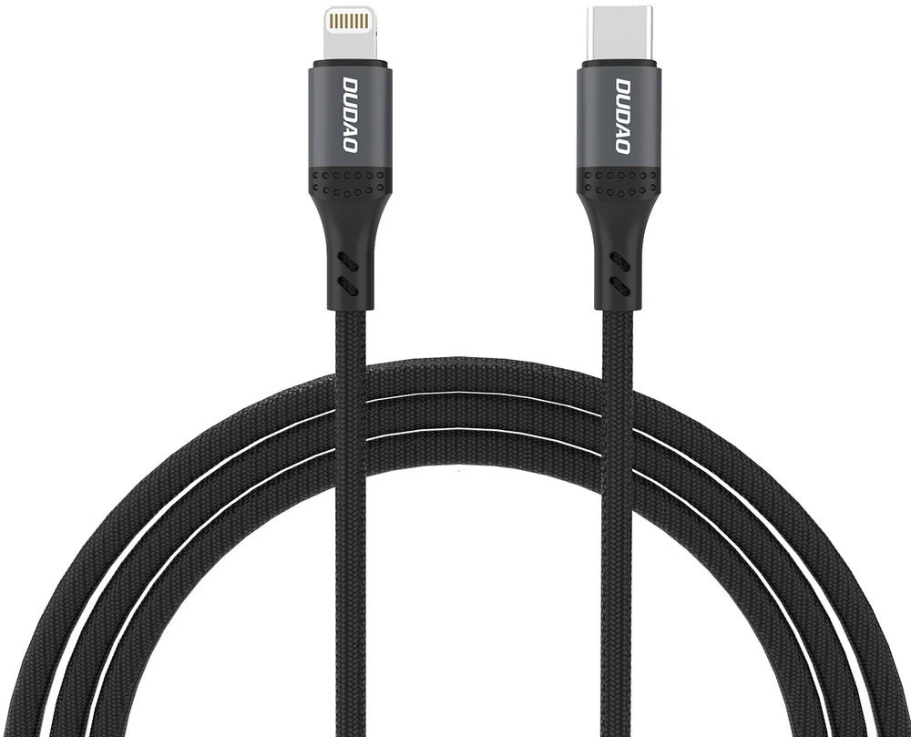 Dudao L3CL USB-C – „Lightning“ 30 W pintas kabelis 1,2 m – juodos spalvos