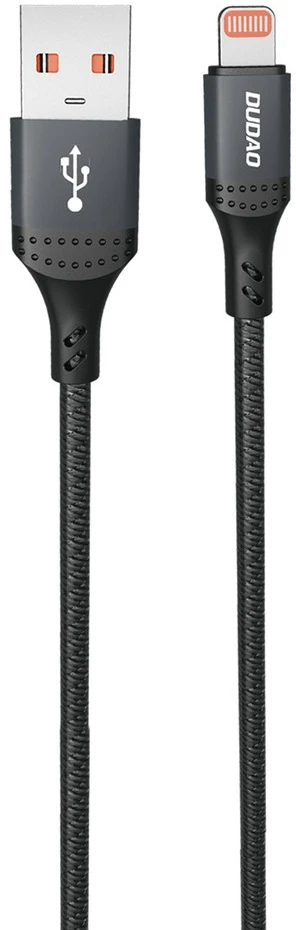Dudao 3A 30W L3SL USB-A – Lightning kabelis Braided 1.2m – juodos spalvos