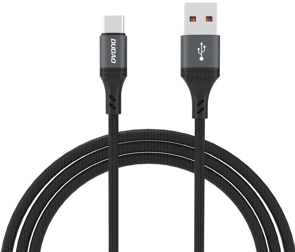 Dudao L3ST USB-A – USB-C 5A kabelis 1.2m pintas – juodos spalvos
