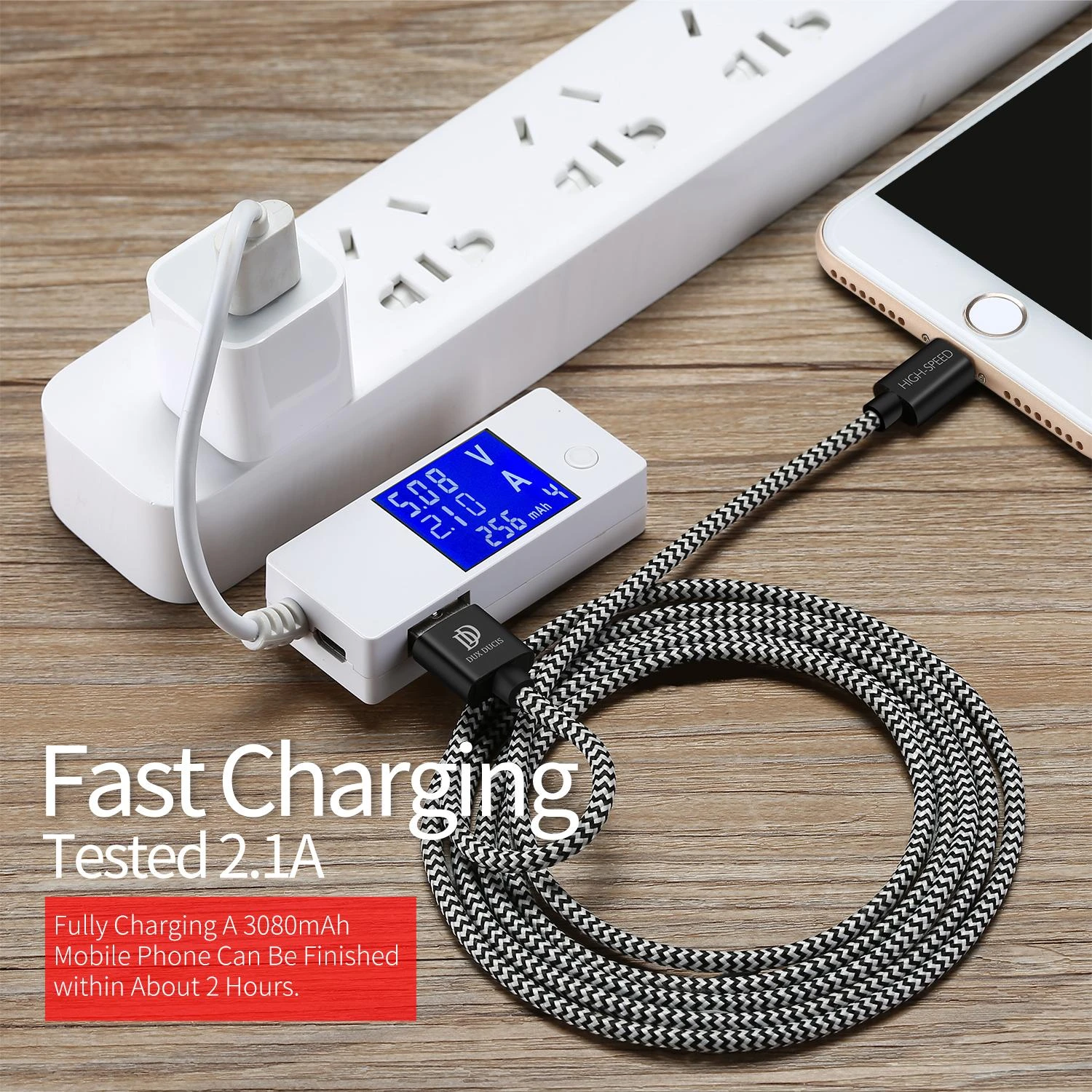USB laidas Dux Ducis K-ONE Lightning FastCharging 1.0m