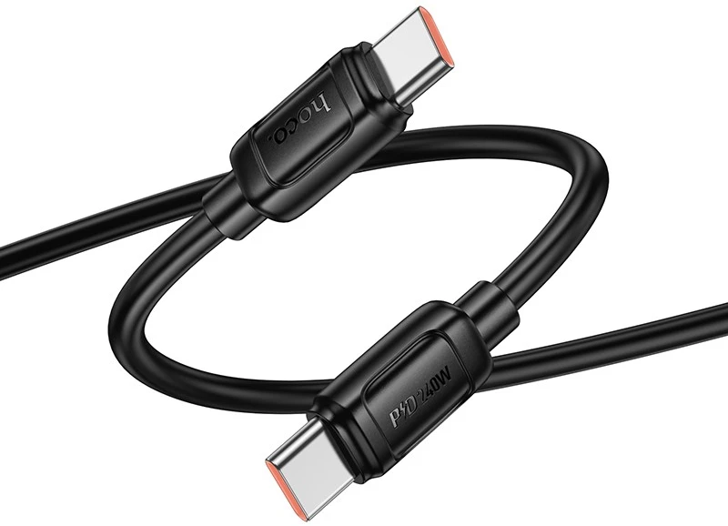 Cable USB C to USB C Hoco PD 5A 240W 1 m X115 juodas