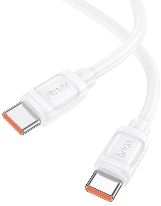 USB C į USB C laidas Hoco PD 5A 240W 1 m X115 baltas