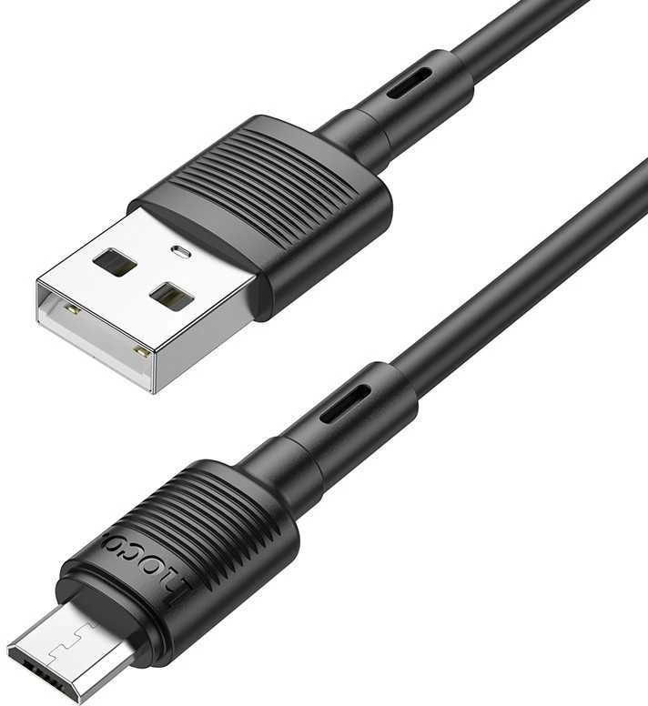 USB kabelis Hoco X83 USB-A to MicroUSB 1.0m juodas