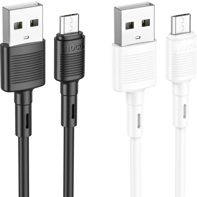 USB kabelis Hoco X83 USB-A to MicroUSB 1.0m juodas