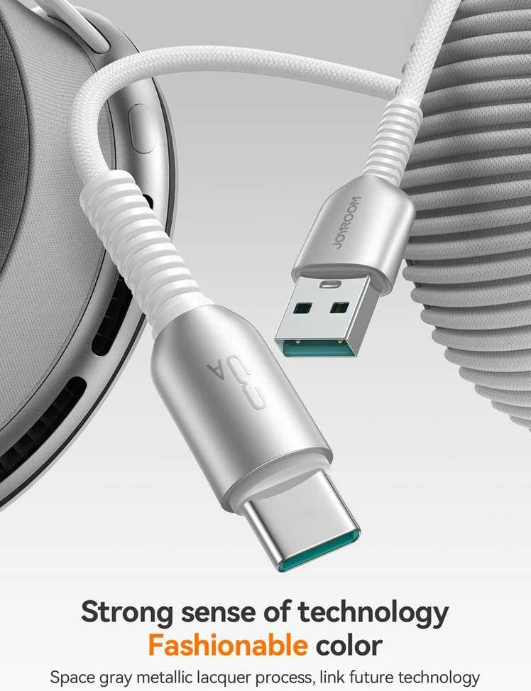 USB kabelis Joyroom S-A51 USB-A į USB-C 3A 1.2m pilkas