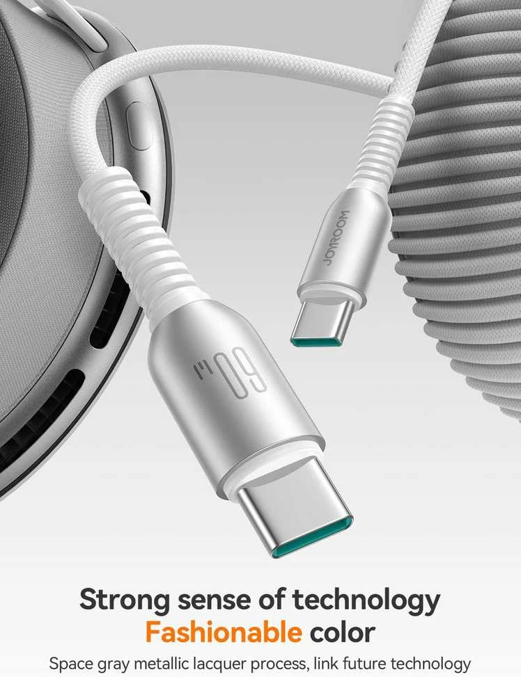 USB laidas Joyroom S-A51 USB-C į USB-C 60W 1.2m pilkas