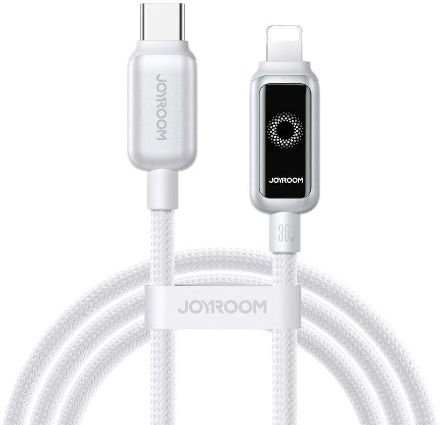 Kabelis Joyroom S-A55 StarFlight 30W USB-C – Lightning 1,2m – baltos spalvos