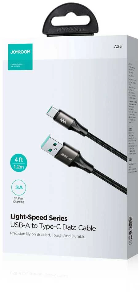 Joyroom Kabelis Light-Speed USB į USB-C SA25-AC3 / 3A / 1.2m (juodas)