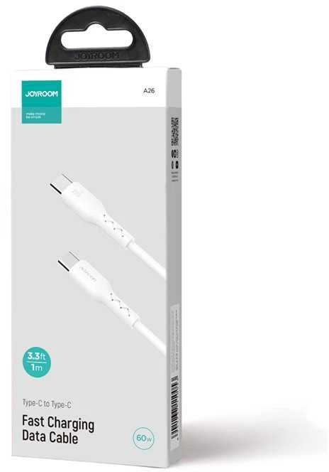 Joyroom Kabelis Flash įkrovimas USB C į USB-C SA26-CC3 / 60W /1m (baltas)
