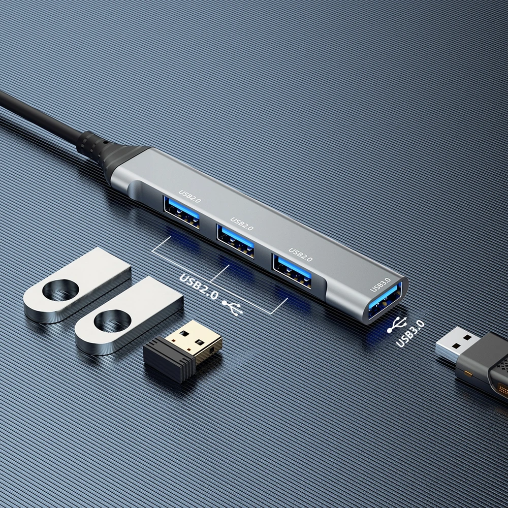 USB šakotuvas Dudao (A16B) USB to (1xUSB 3.0; 3xUSB 2.0) juodas