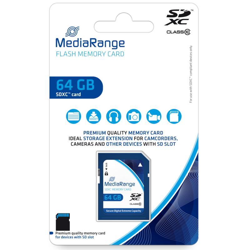 Atminties kortelė MediaRange SDHC 64GB Class10