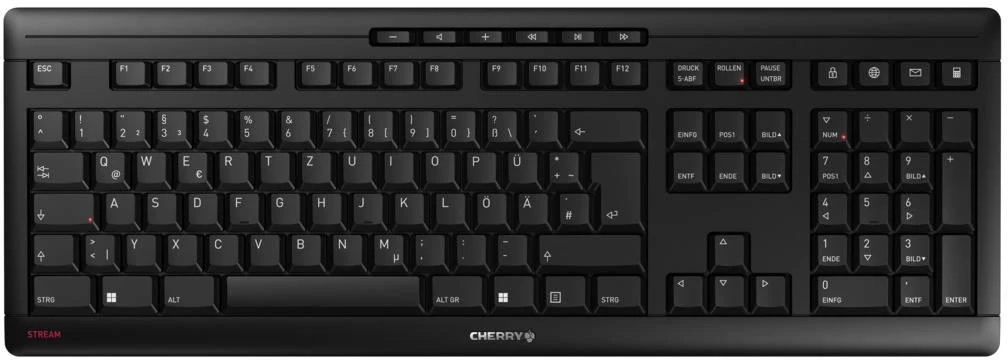 CHERRY STREAM Klaviatūra WIRELESS - Klaviatūra - QWERTZ - Deutsch - Juodas