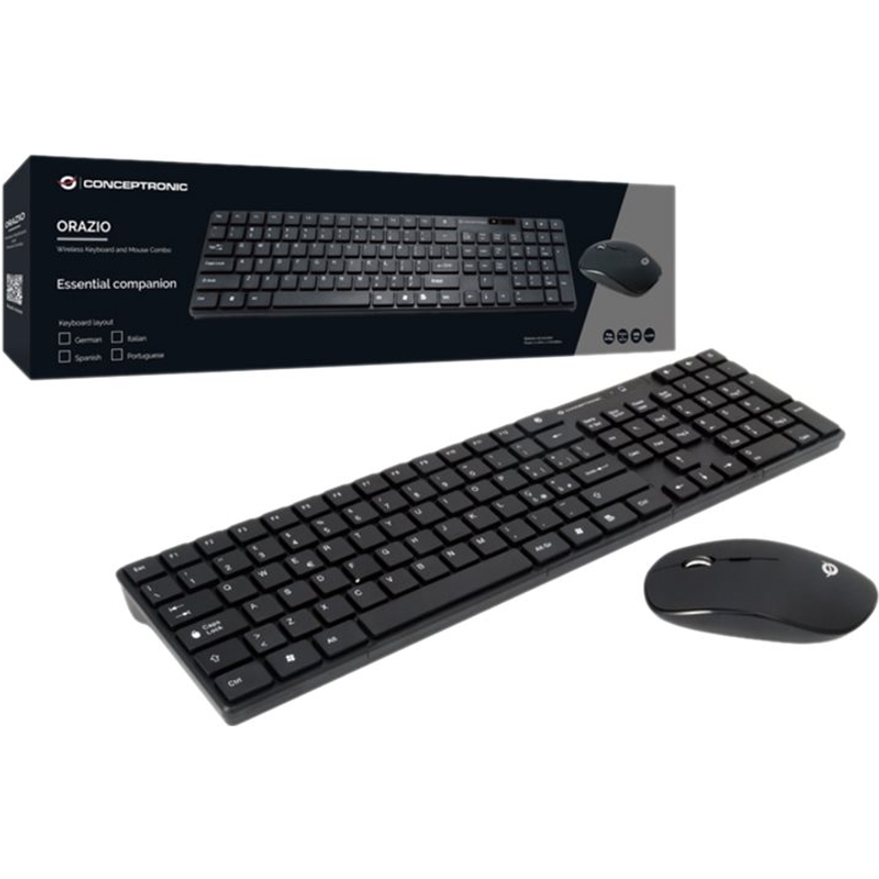 CONCEPTRONIC Belaidė klaviatūra +Maus išdėstymas DE juodas