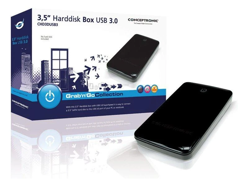 Carruzzo Conceptronic CHD3DUSB3 saugojimo diskų korpusas HDD korpusas Grafitas 3.5″