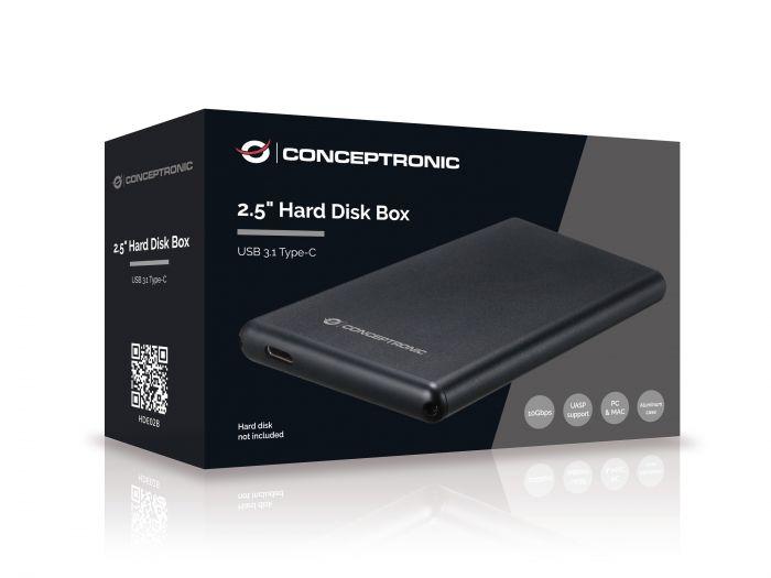 „Conceptronic“ „Conceptronic HDE02B“ kietojo disko dėklas HDD dėklas Juodas 2,5 colio