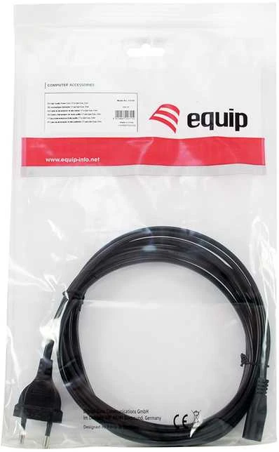 Equip Equip IEC-Stromkabel 2pin maitinimo kabelis -> C7 3m St/Bu juodas