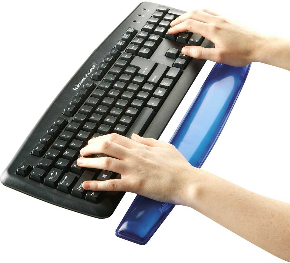 Fellowes Klaviatūra-riešo atrama Crystal Gel mėlyna