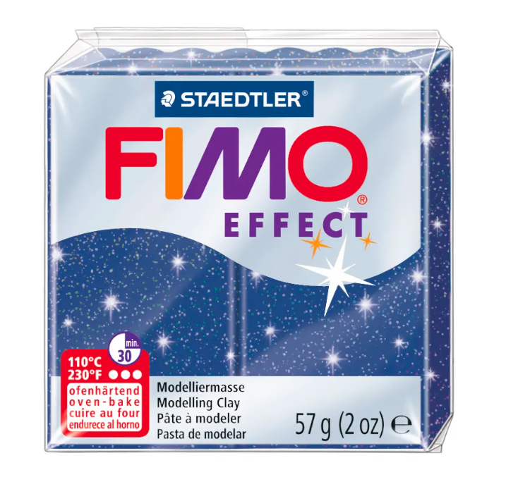 Modelinas FIMO EFFECT, 57 g, su blizgučiais, mėlyna sp.