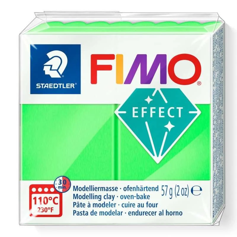 Fimo Plastikiniai masė termoreaktyvus poveikis neon žalia 57g
