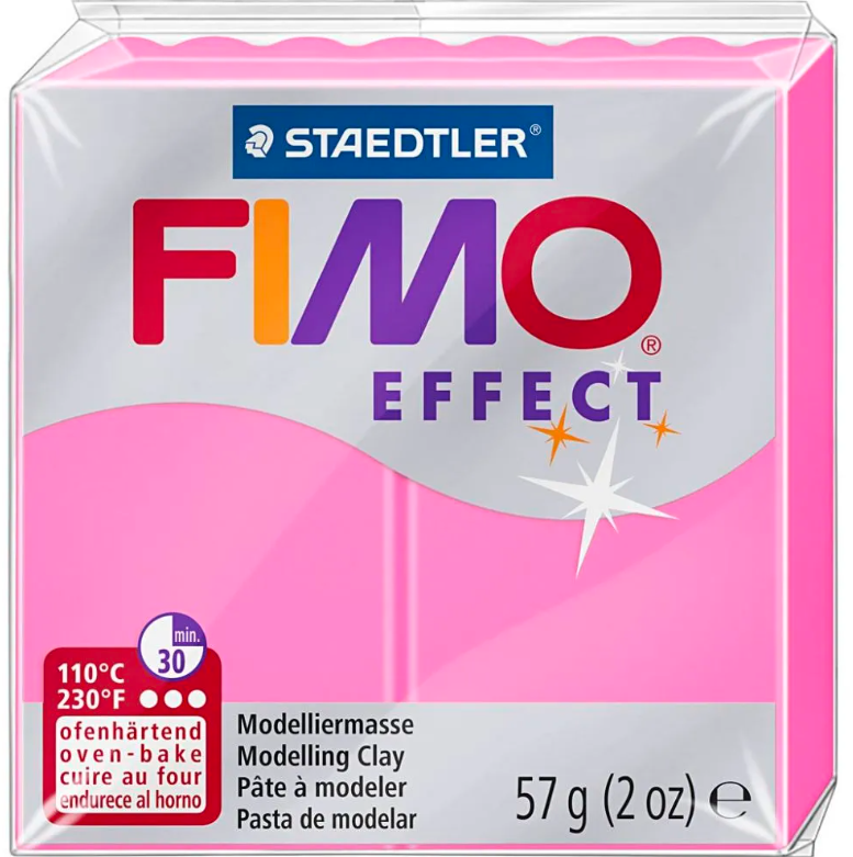 Fimo 57 g polimerinė masė - Neoninis efektas - Fuksia