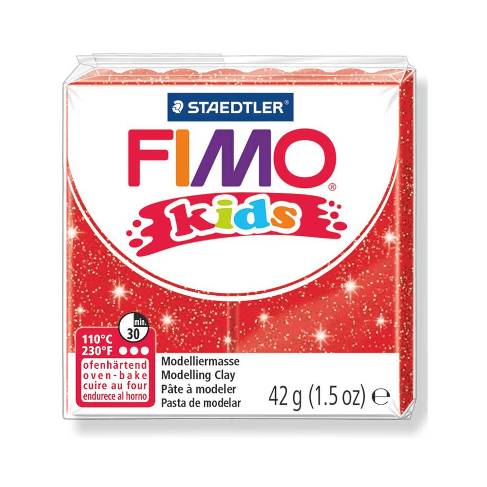Polimerinis molis vaikams Fimo, blizgios raudonos spalvos, 42 g