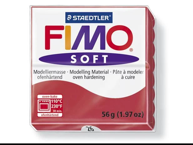 Modelinas FIMO SOFT, 57 g, vyšnių raudona sp.