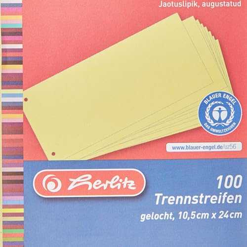 Herlitz Binder skirstytuvai 1/3 A4 100vnt HERLITZ