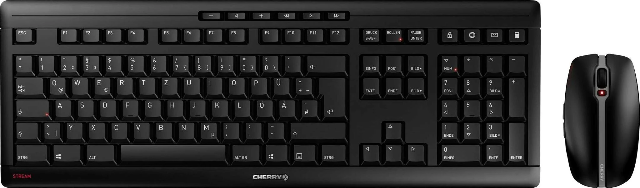 CHERRY STREAM DESKTOP RECHARGE - Klaviatūra ir pelė - QWERTZ - Deutsch - Juodas