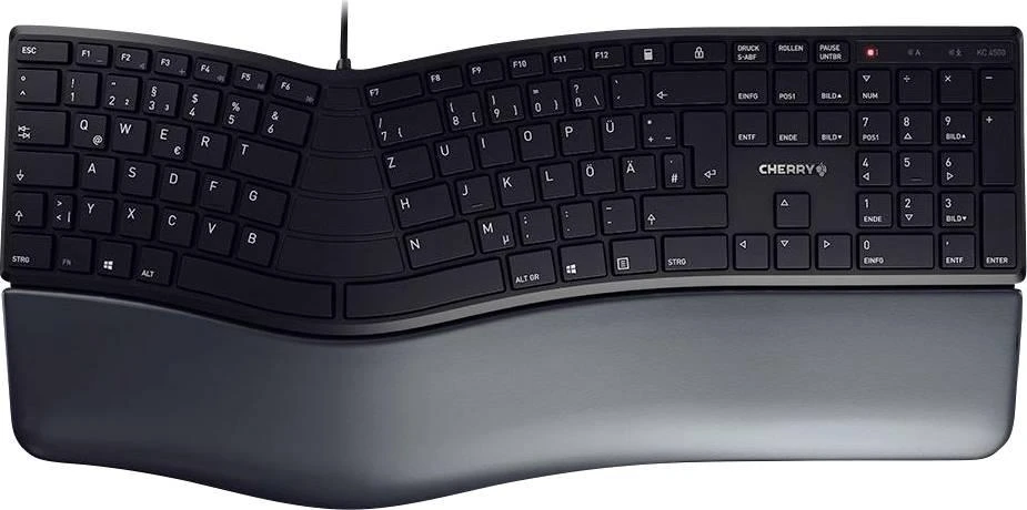 CHERRY KC 4500 ERGO - Klaviatūra - QWERTZ - Deutsch - Juodas