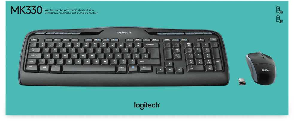 Klaviatūra LGN Logitech MK330 Wireless Desktopset US išdėstymas