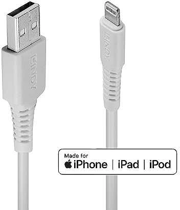 Kabelis - LINDY 2m USB A tipo į Lightning kabelis, 480Mbps, Baltas
