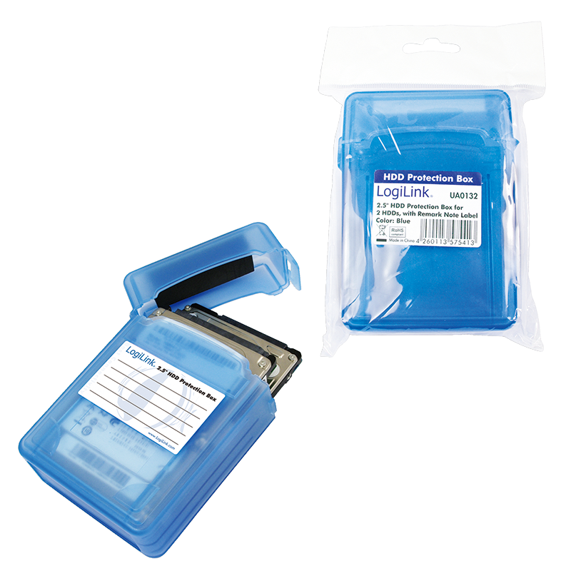 2,5" HDD apsaugos dėžutė 2 HDD, mėlynas Logilink