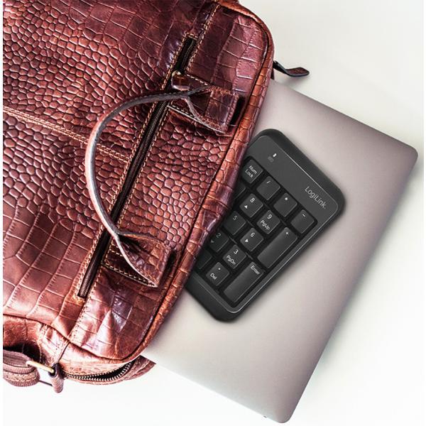 Logilink skaičių klaviatūra Bluetooth, 17 klavišų, V5.1, juoda
