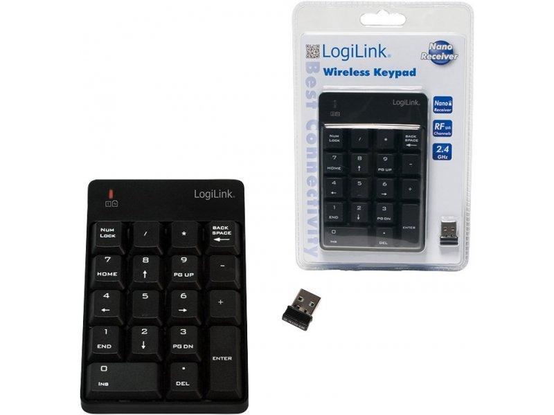 Logilink klaviatūra wireless, mit 18 Tasten, juodas