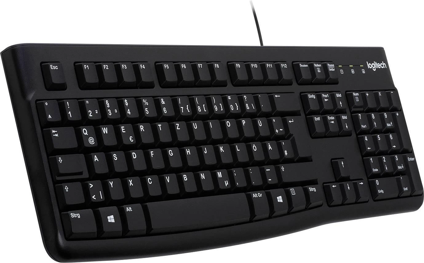 Logitech klaviatūra K120 su laidu, DE išdėstymas, Balta