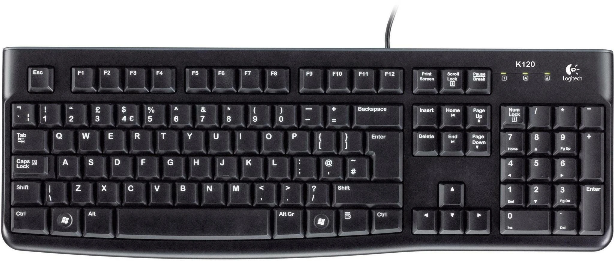 Logitech klaviatūra K120 su laidu, DE/AT išdėstymas