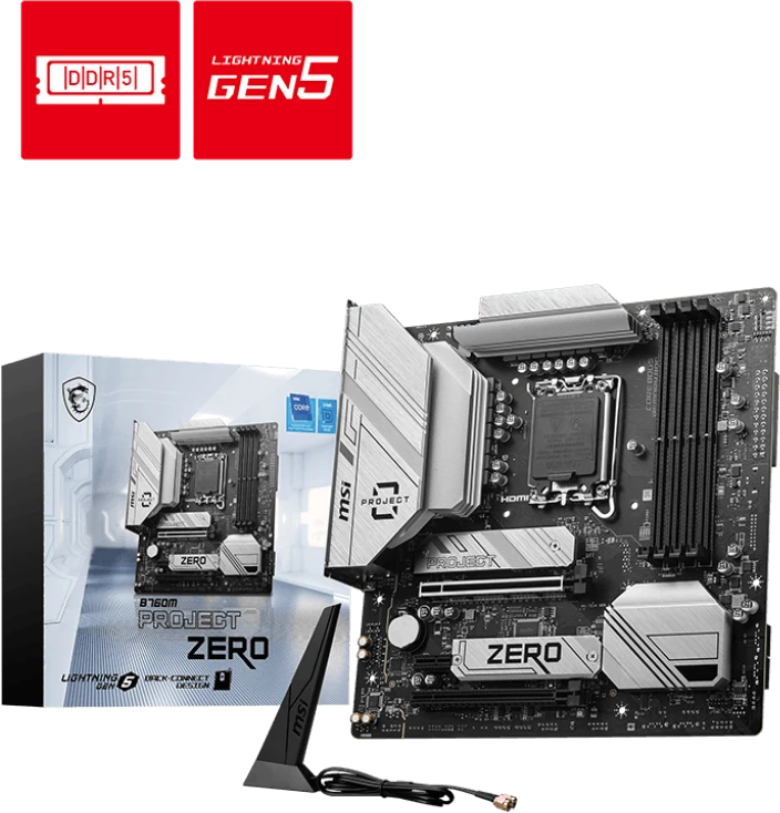Pagrindinė plokštė MSI B760M PROJEKTAS NULIS | Procesorių šeima Intel | Procesoriaus lizdas LGA1700 | DDR5 | Palaikomos standžiojo disko sąsajos SATA, M.2 | SATA jungčių skaičius 4
