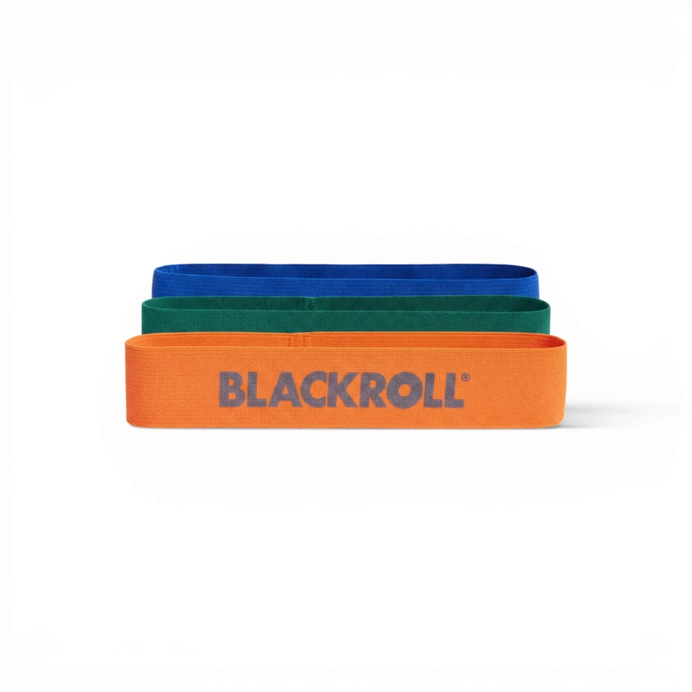 BLACKROLL pasipriešinimo juostų rinkinys, Žalia, Mėlyna, Oranžinė