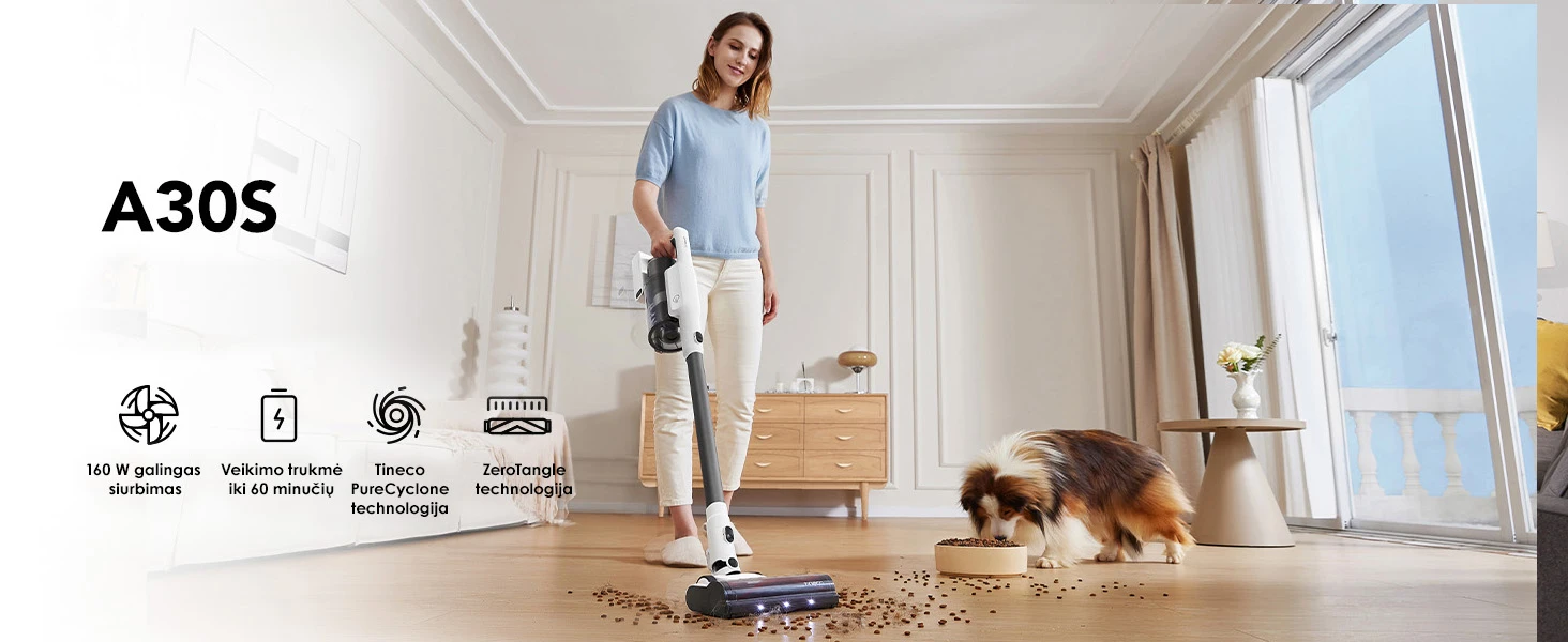TINECO PURE ONE A30S PLUS belaidis dulkių siurblys aprašymas - Prekės nuotrauka