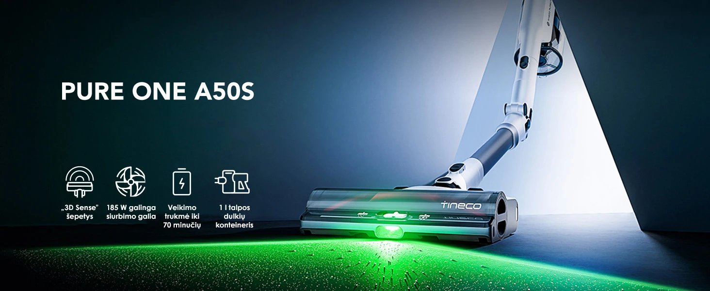 TINECO PURE ONE A50 Plus belaidis dulkių siurblys aprašymas - Prekės nuotrauka