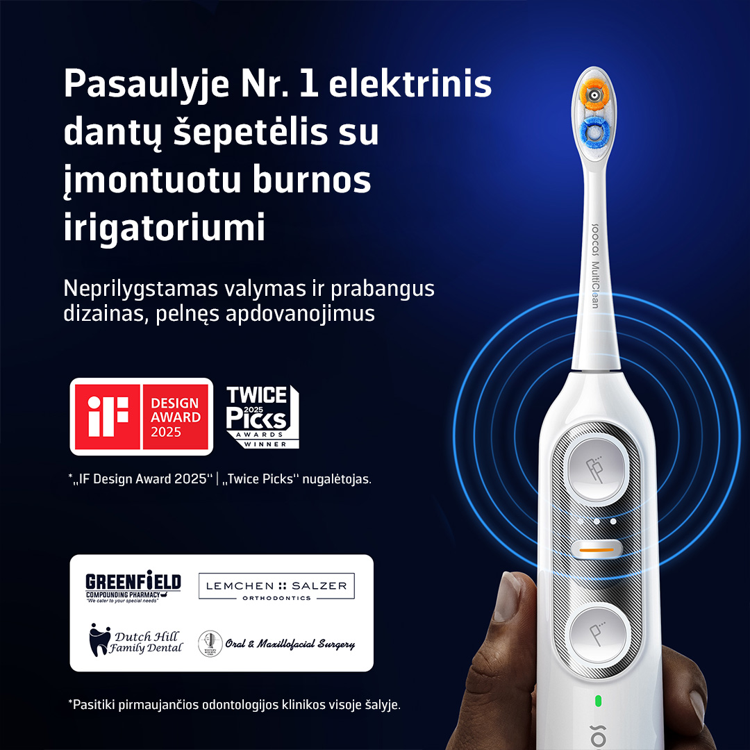 SOOCAS NEOS II 2-in-1 Elektrinis dantų šepetėlis su irigatorium, Pearl Baltas aprašymas - Prekės nuotrauka